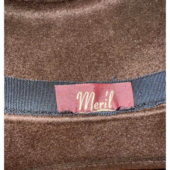 Vintage Cloche Tall Bowler Hat Velvet Feather Floral Accent Women Meril - Picture 8 of 8